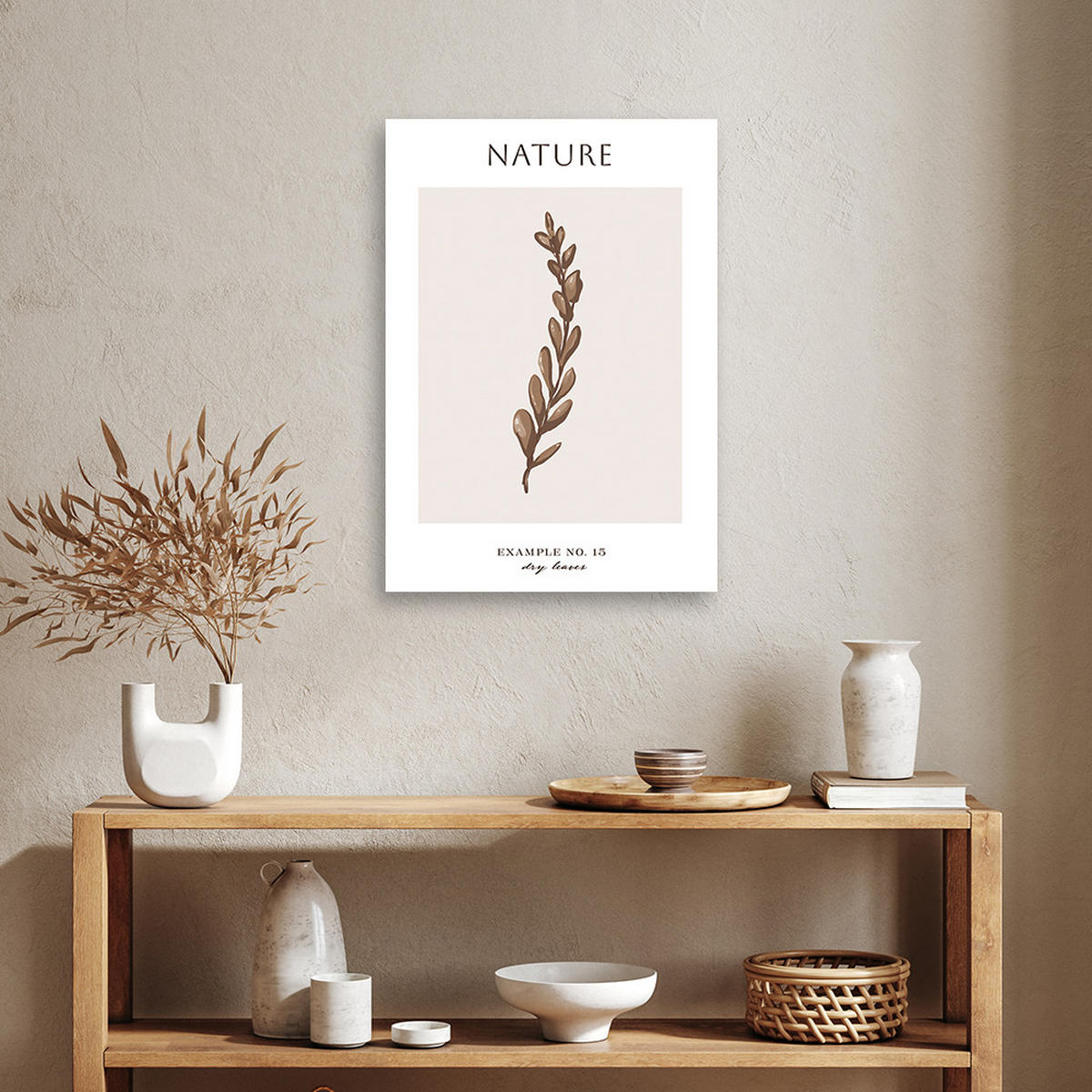 WANDBILD trockene blätter natur - Beige, Textil (40/60cm) - Feeby