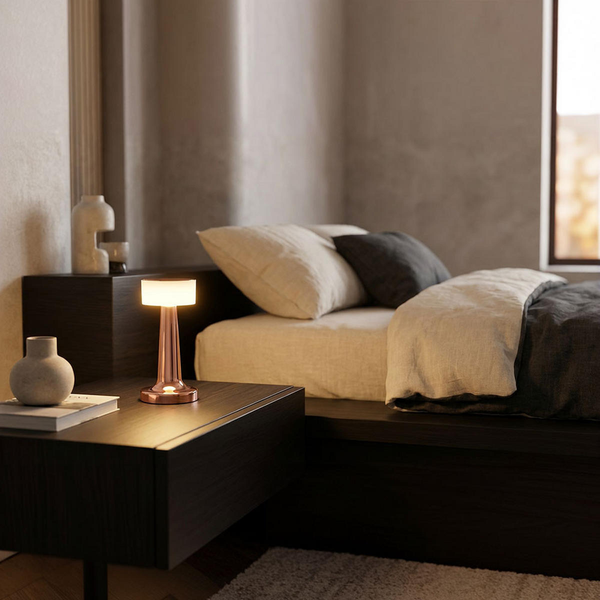 LED TISCHLEUCHTE Angelika Kupfer 2er Set - Kupferfarben, Kunststoff (9.5/9.5/21.5cm) - Globo Lighting