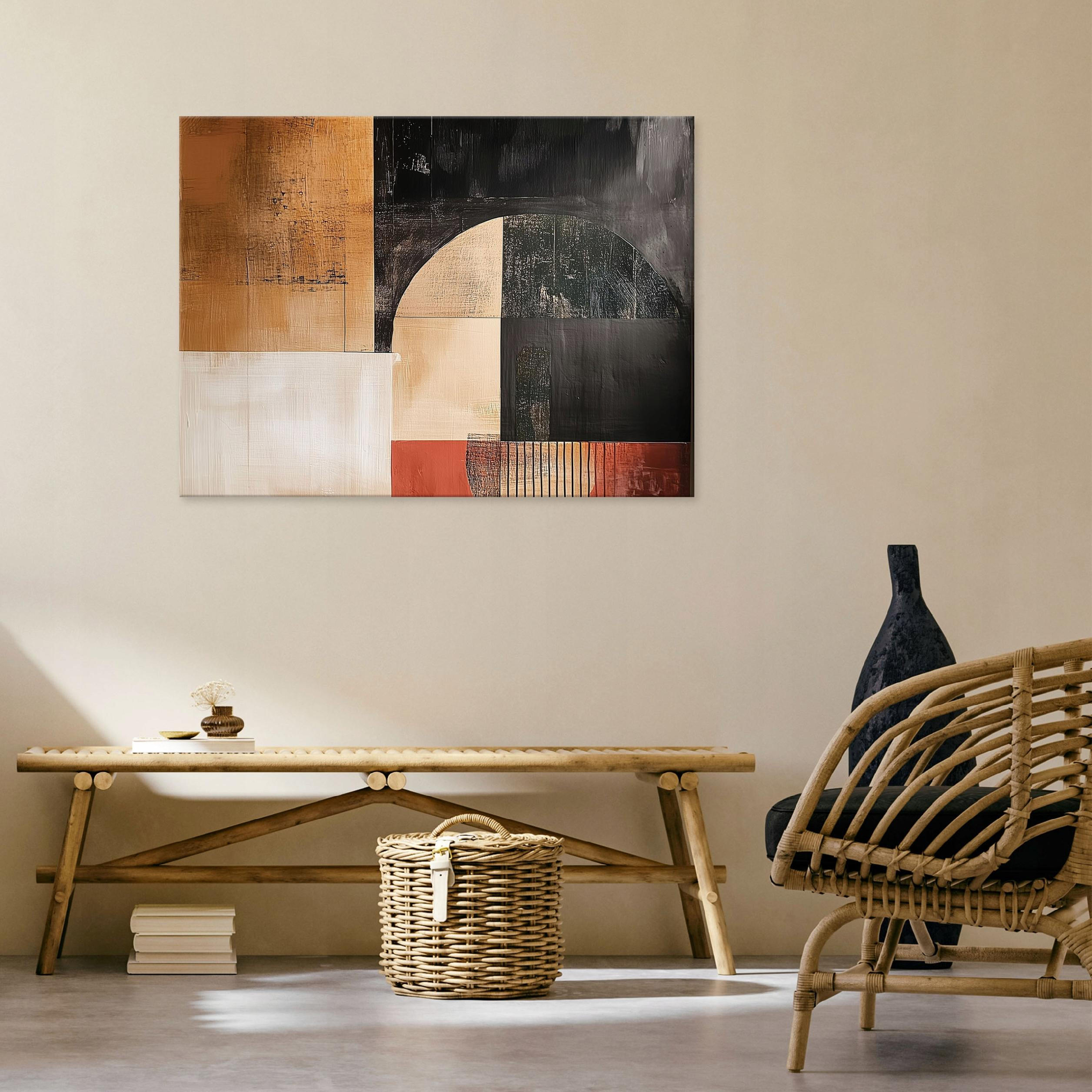 LEINWANDBILD Abstrakt Art Deco Modern 100x70 - Multicolor, Holzwerkstoff (100/70cm) - Wallarena