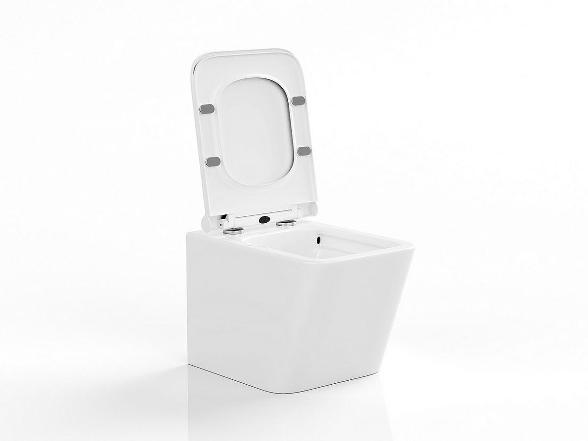 HÄNGE WC - 35.5 cm x 51.5 cm - keramik - weiß Clemona - Weiß, Keramik (35.5/34/51.5cm) - Vente-Unique