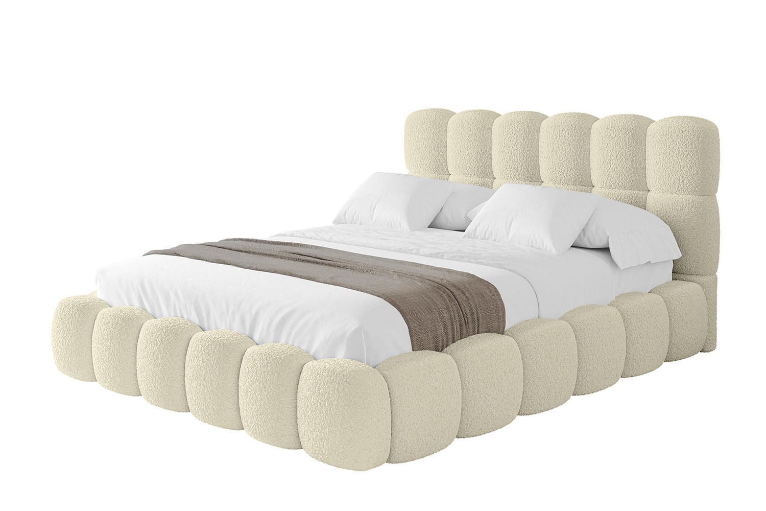 POLSTERBETT mit Bettkasten und Lattenrost, Bett mit Matratze H3/H4 - LEYA 120x200 Beige - Taupe, Holzwerkstoff/Textil (120/200cm) - ALTDECOR