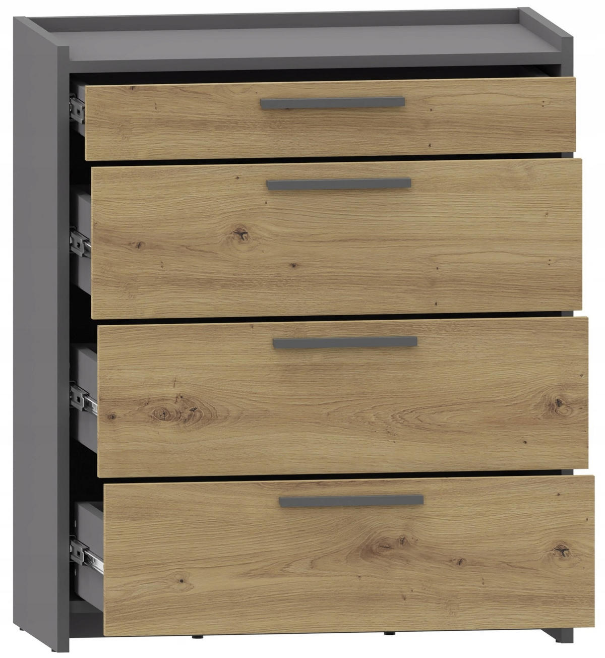 KOMMODE ALTIVO 3SW1SN Anthrazit Grau-Artisan Eiche 68,8/35,9/80,6 cm - Anthrazit/Eiche Artisan, Holzwerkstoff (68.8/80.6/35.9cm) - Matkam Möbel