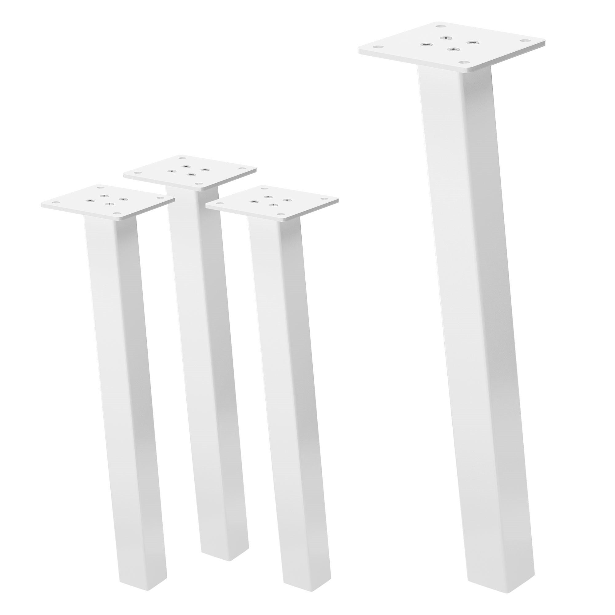 TISCHBEINE 4er Set I-96GRAD-Design H:42 cm Weiß 4x4 cm - Weiß, Metall (4/42/4cm) - ML-DESIGN