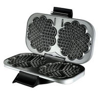WAFFELEISEN Doppel, Herzform, Antihaft, Silber/Schwarz - Silberfarben, Metall (40/30.8/49.5cm) - Westfalia