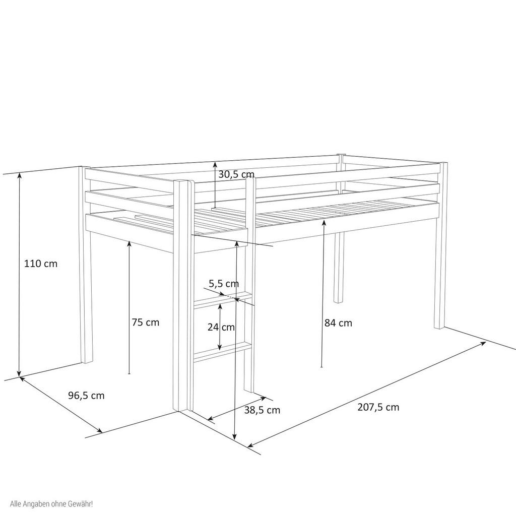 Thumbnail - Homestyle4u Hochbett, Weiß, Holz, Kinder- & Jugendzimmer, Kindermöbel, Kinderbetten, Hochbetten