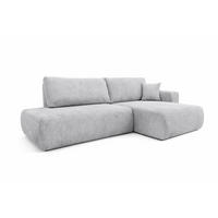ECKSOFA Mit Schlaffunktion Und Bettkasten, Cordstoff Poso, Hellgrau, Rechts, OPEN XL - Hellgrau, Holz (262/145cm) - Kaiser Möbel