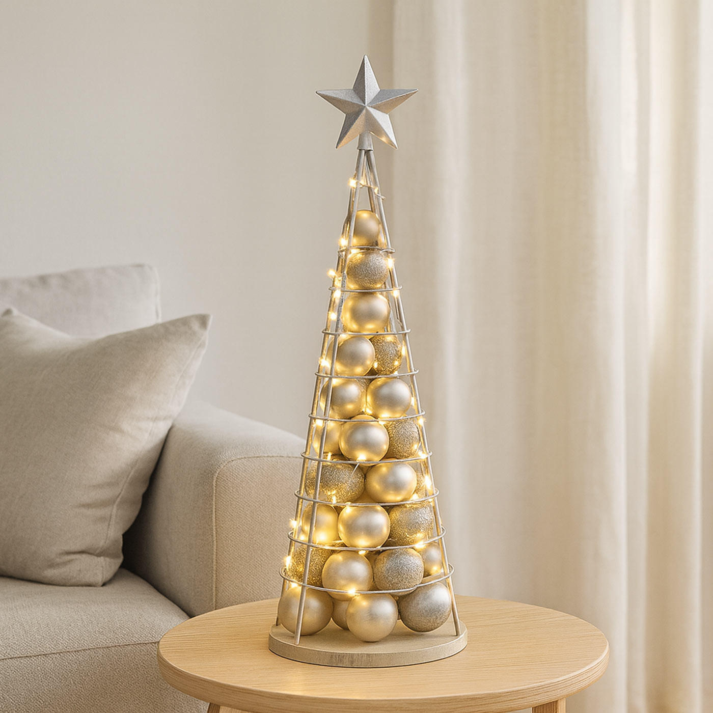 DEKO-BAUM Silber - Silberfarben, Metall (25/90cm) - MCW