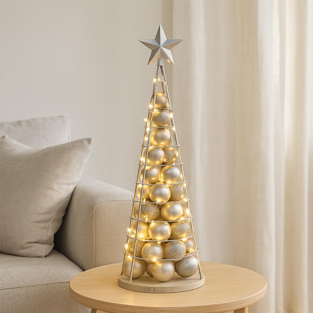 DEKO-BAUM Silber - Silberfarben, Metall (25/90cm) - MCW