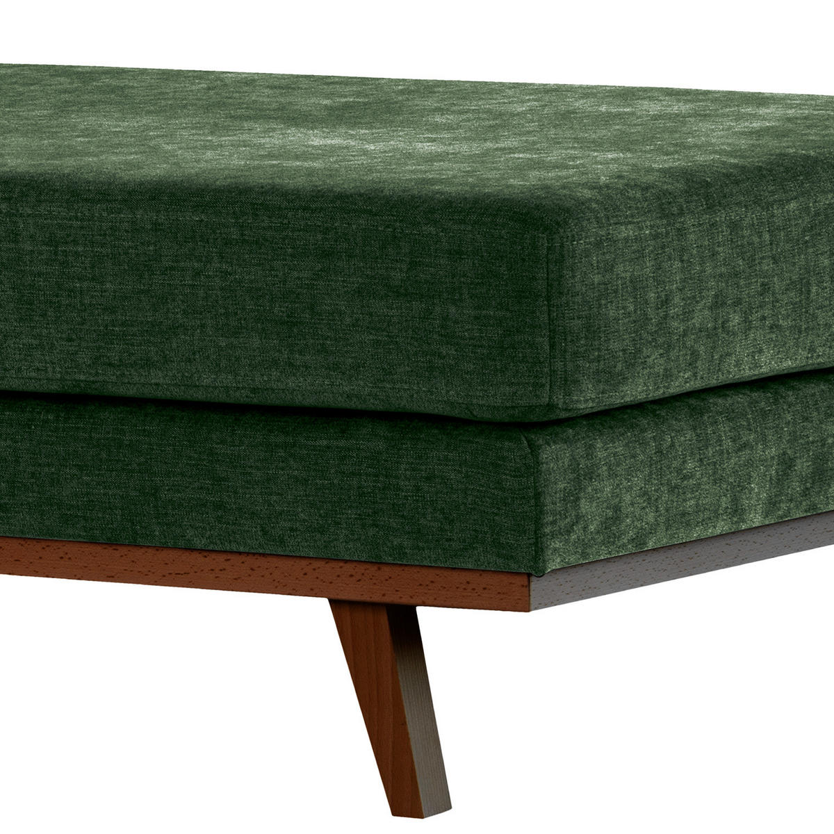 HOCKERBANK - Dunkelgrün/Buchefarben, Buchenholz/Textil (180/43/81cm) - home24