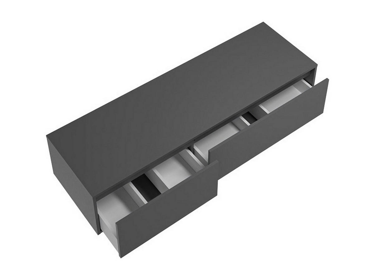 WASCHBECKENUNTERSCHRANK - 150cm x 47cm - Holzspan - anthrazitgrau - ISAURE - Anthrazit, Holz (150/32/47cm) - Vente-Unique