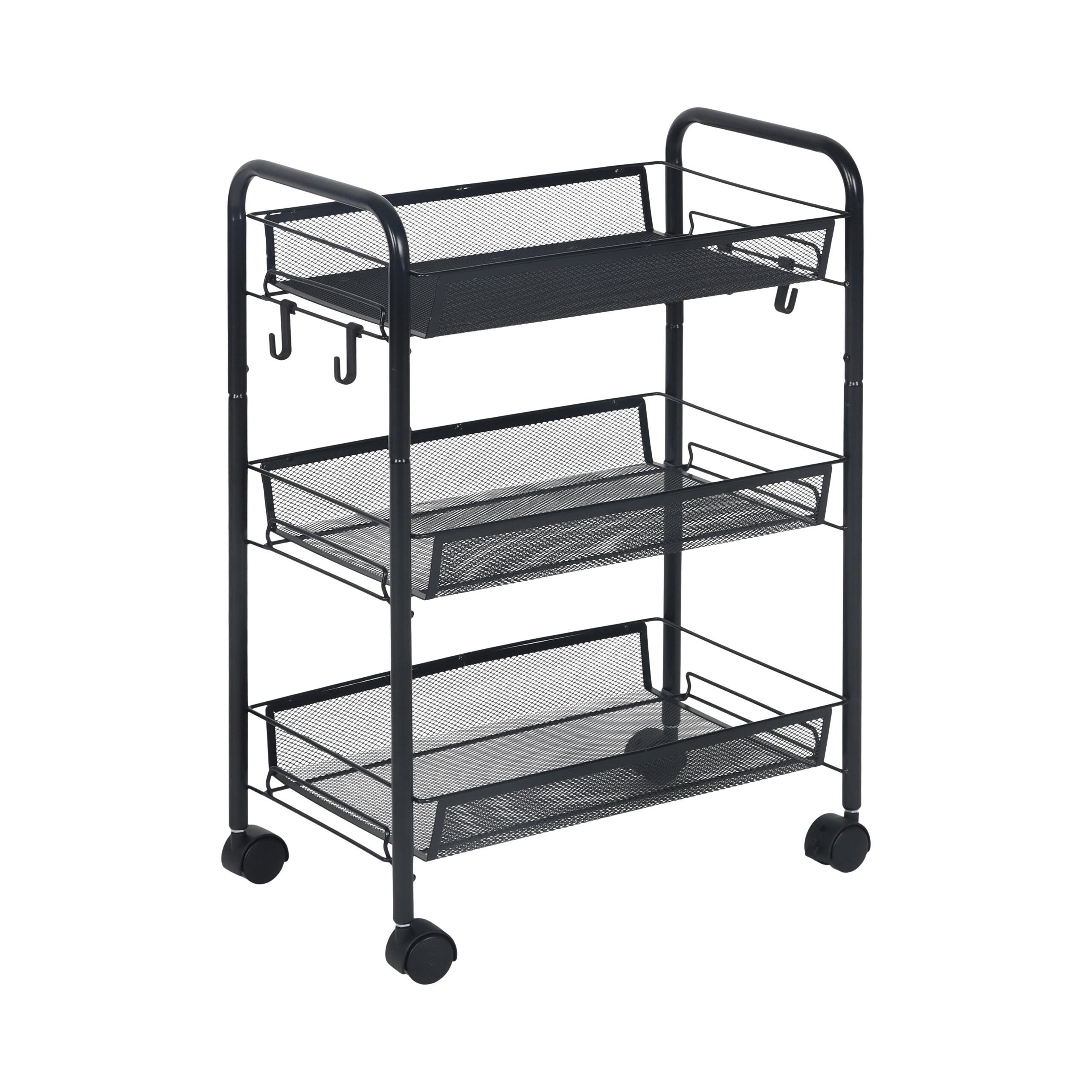 ROLLWAGEN - Schwarz, Metall (44.5/63/26cm) - Relaxdays