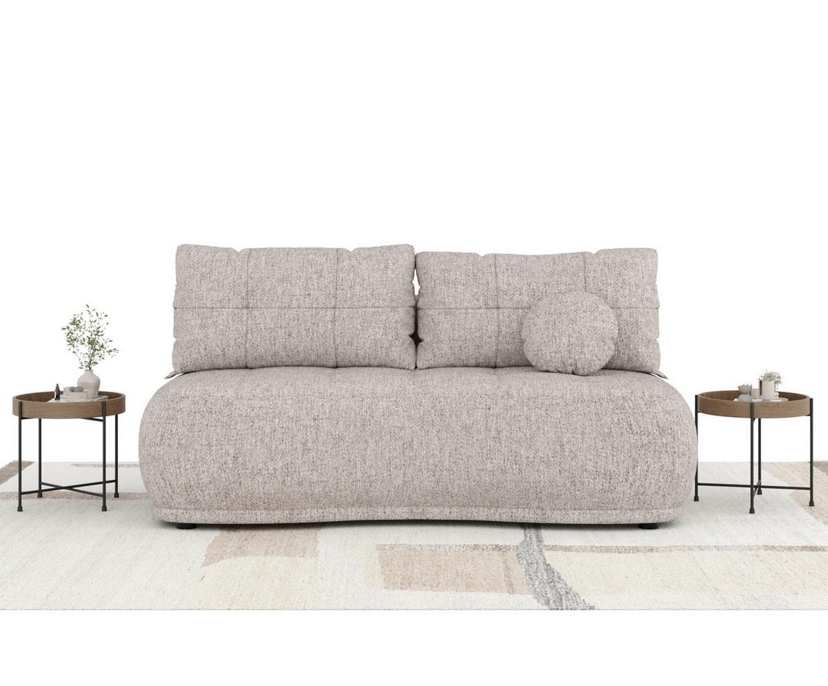 SCHLAFSOFA Cirrus Hellbraun Webstoff - Hellbraun/Schwarz, Holz/Holzwerkstoff (206/95/105cm) - Maison de Reve