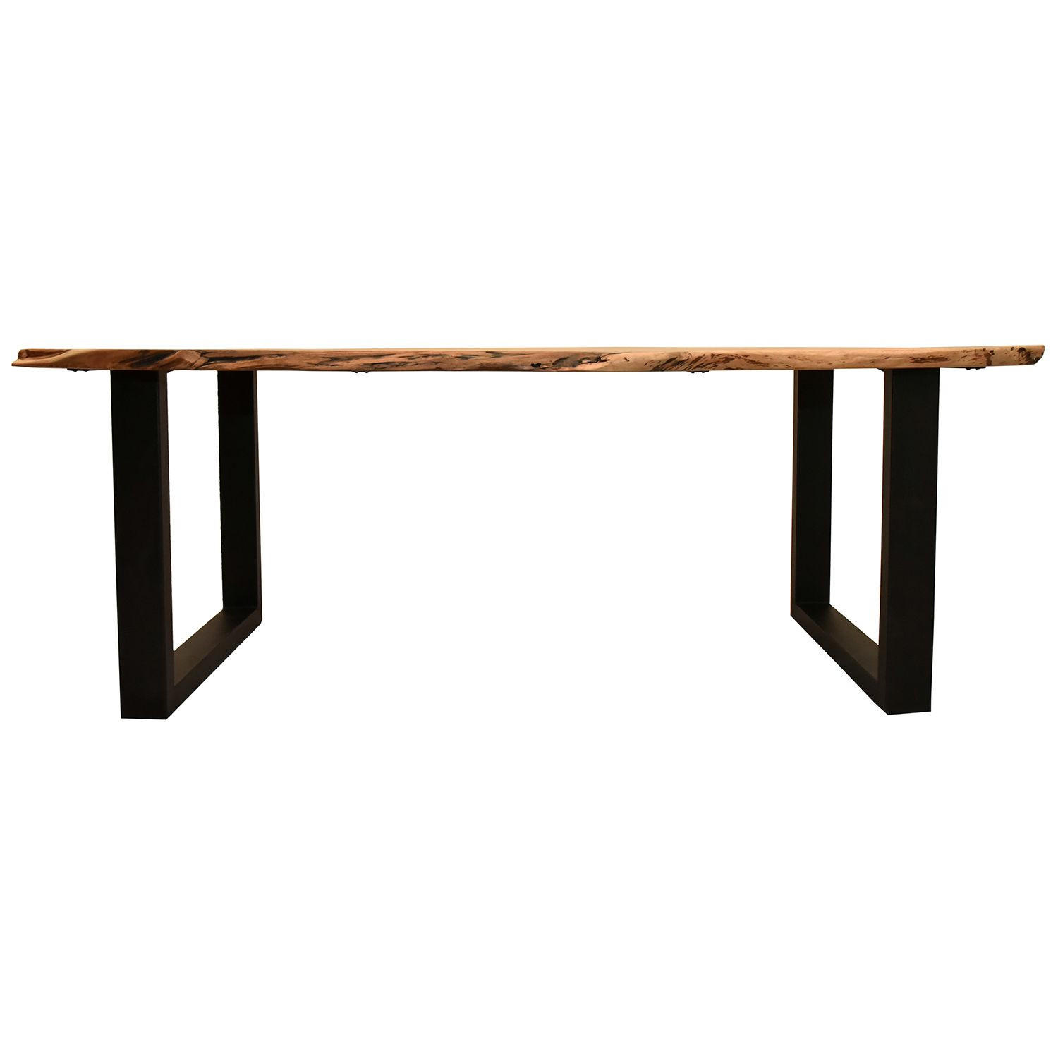 BAUMKANTENTISCH Catania - 160 x 90 cm - Akazienholz - Gestell U-Form - Schwarz/Braun, Holz/Metall (160/90/76cm) - bene living
