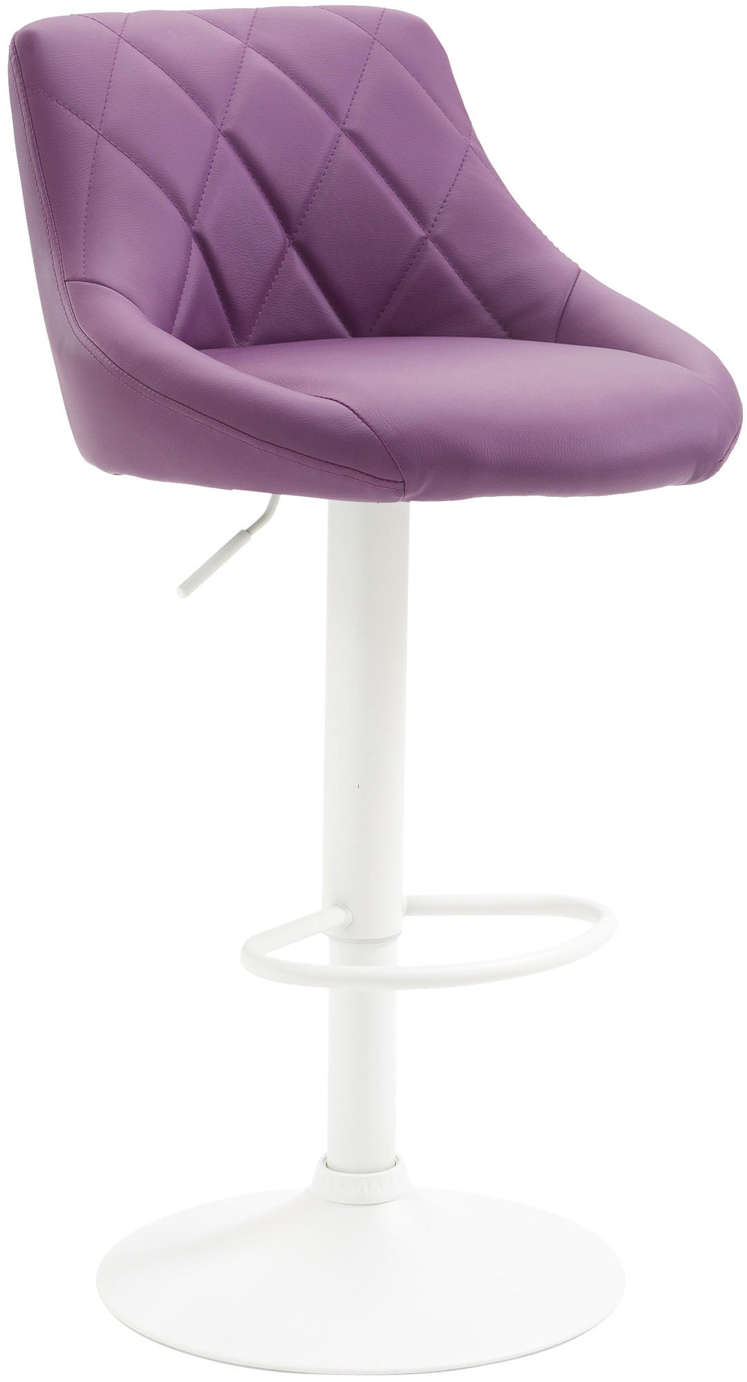 BARHOCKER Lederlook lila - Lila/Weiß, Textil/Metall (46/83/49cm) - CLP
