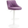BARHOCKER Lederlook lila - Lila/Weiß, Textil/Metall (46/83/49cm) - CLP