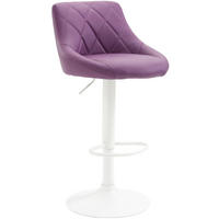 BARHOCKER Lederlook lila - Lila/Weiß, Textil/Metall (46/83/49cm) - CLP
