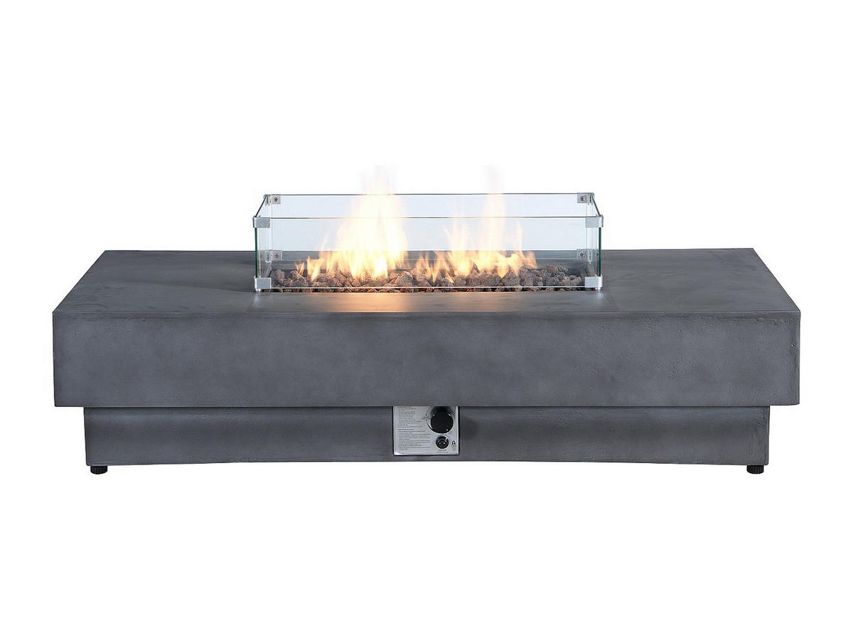 FEUERSCHALE - 152cm x 69.5cm - Kunststein - anthrazitgrau - SEROZA - Anthrazit, Stein (152/52.4/69.5cm) - Vente-Unique