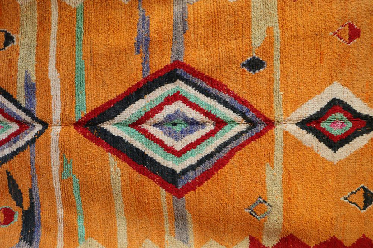 BERBERTEPPICH aus Marokko aus reiner Wolle 300x 400 cm - Orange, Naturmaterialien (300/400cm) - AFK Living