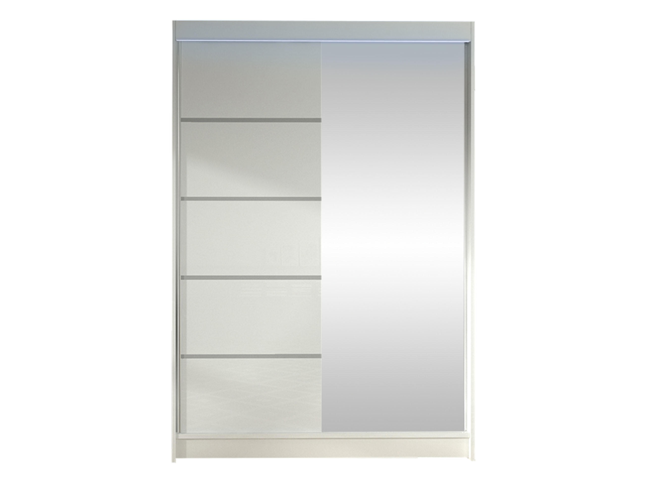 SCHWEBETÜRENSCHRANK Lino III mit RGB LED Beleuchtung - Weiß, Holzwerkstoff/Metall (120/200/58cm) - MIRJAN24