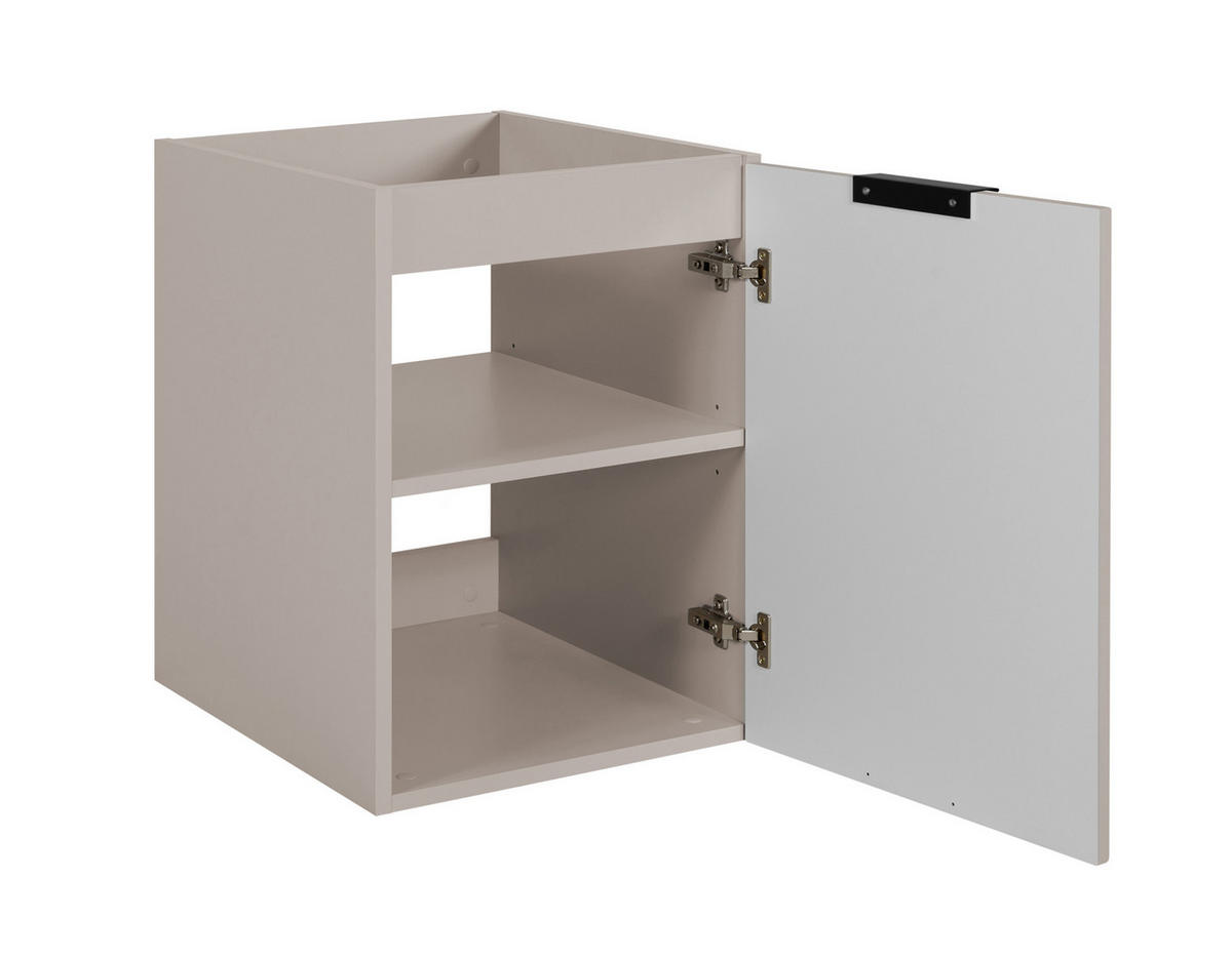 BADEZIMMER-SET, 57×46×120 cm, Kaschmir / Arbeitsplatte Eiche Craft, schwarzer Griff - Beige, Holzwerkstoff (120/57/46cm) - 3XE LIVING