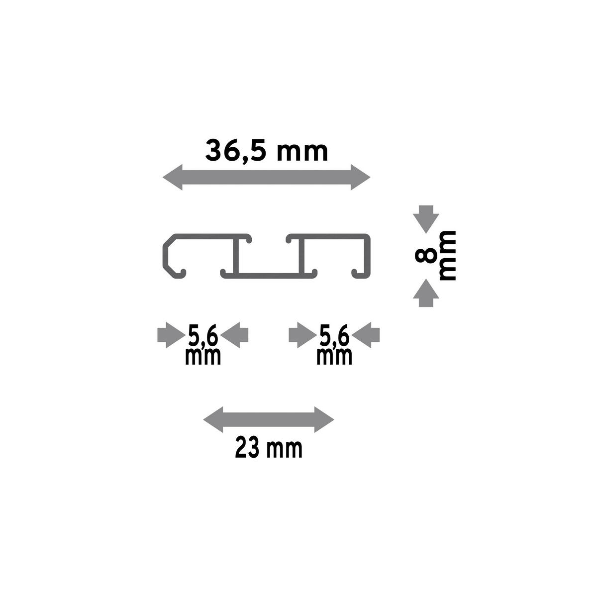 GARDINENSCHIENE Slimline 120 cm, 1-/2-läufig Weiß - Weiß, Metall (4/1.1/120cm) - INTERDECO