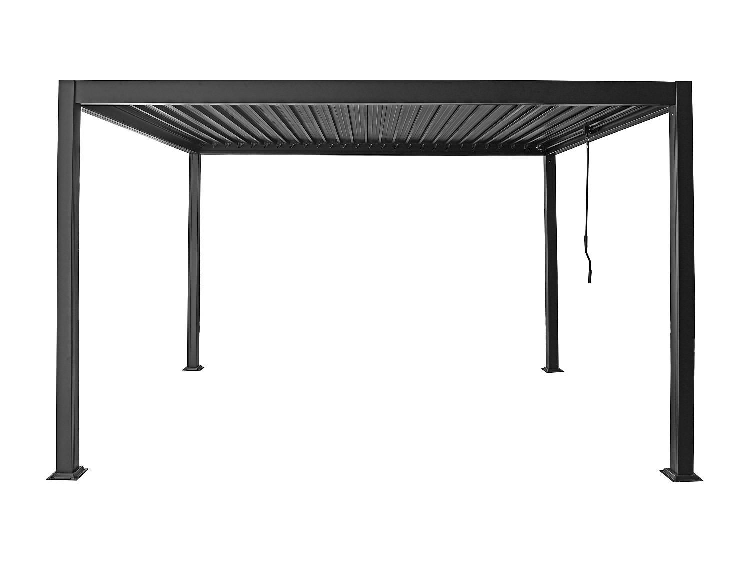 SELBSTTRAGENDE Pergola - 400 cm x 300 cm - Metall - Anthrazitgrau AMALFI - Anthrazit, Metall (400/250/300cm) - Vente-Unique