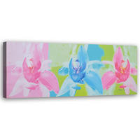 WANDBILD farbige gartenblumen - Multicolor, Textil (90/30cm) - Feeby