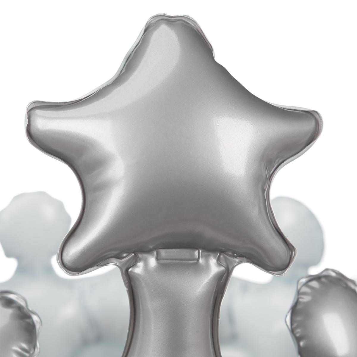 AUFBLASBARE Krone - Silberfarben, Kunststoff (21/16/21cm) - Relaxdays