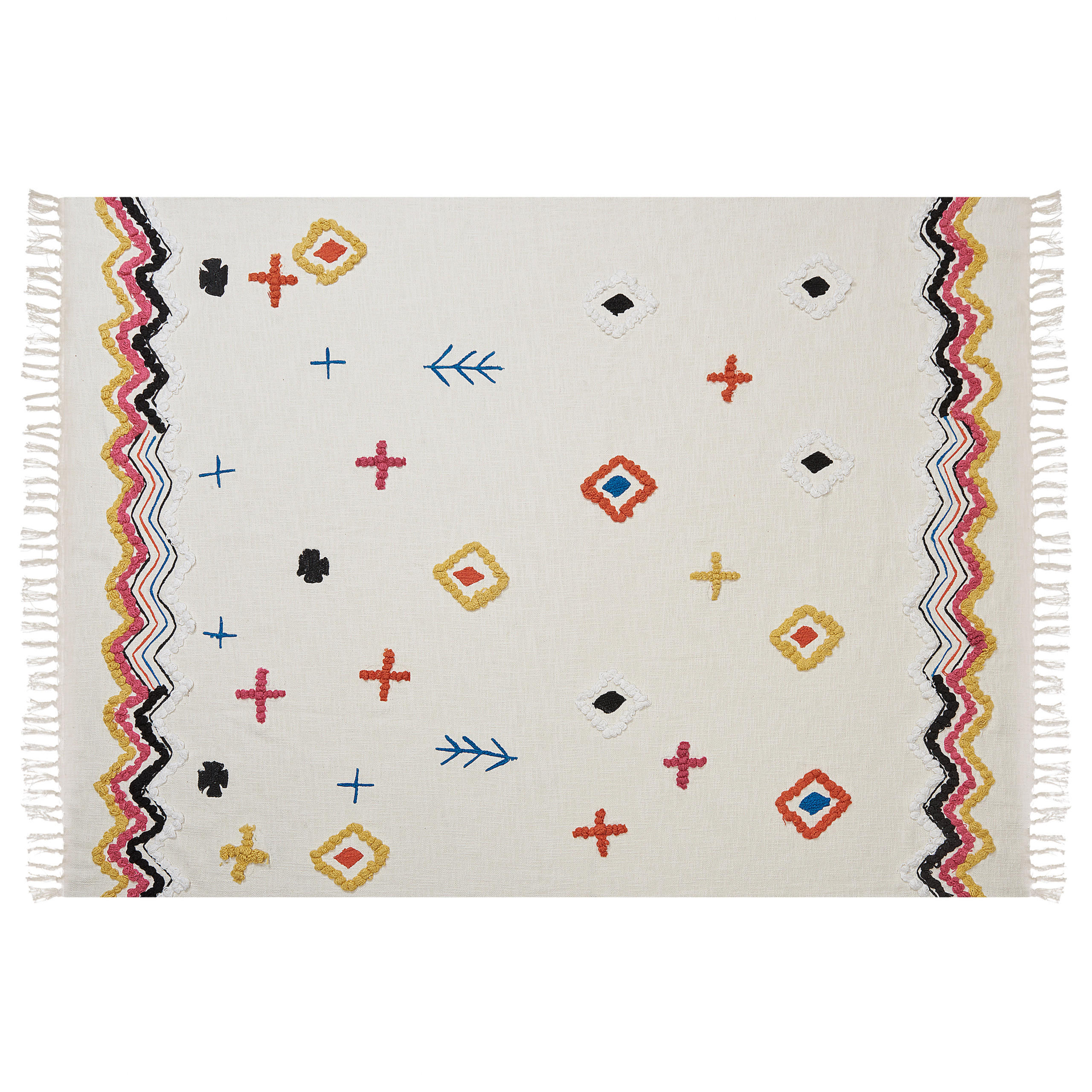 DECKE Bunt Morena 130/180 cm - Multicolor, Naturmaterialien/Textil (130/180cm) - Beliani