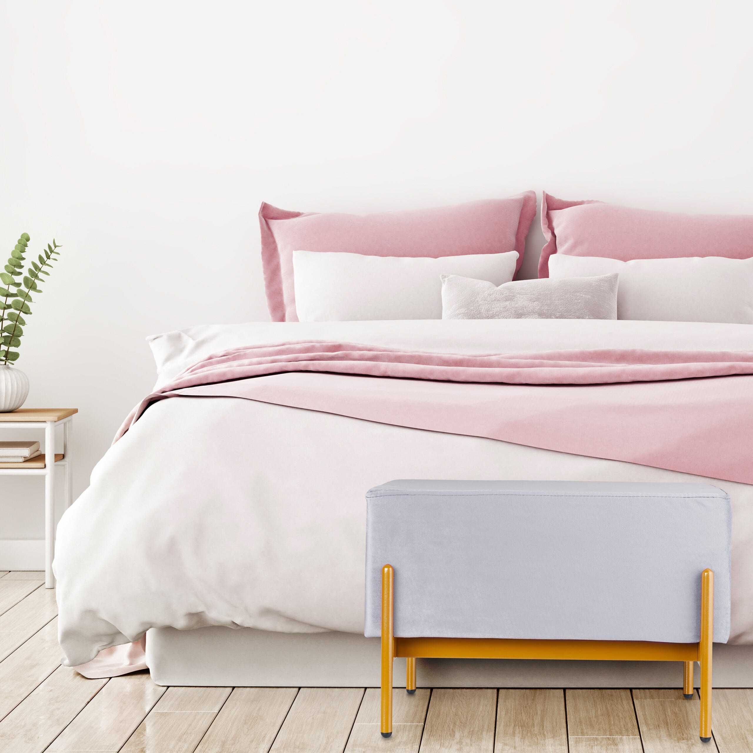 SITZBANK - Grau, Holzwerkstoff/Textil (60/40/43cm) - Relaxdays