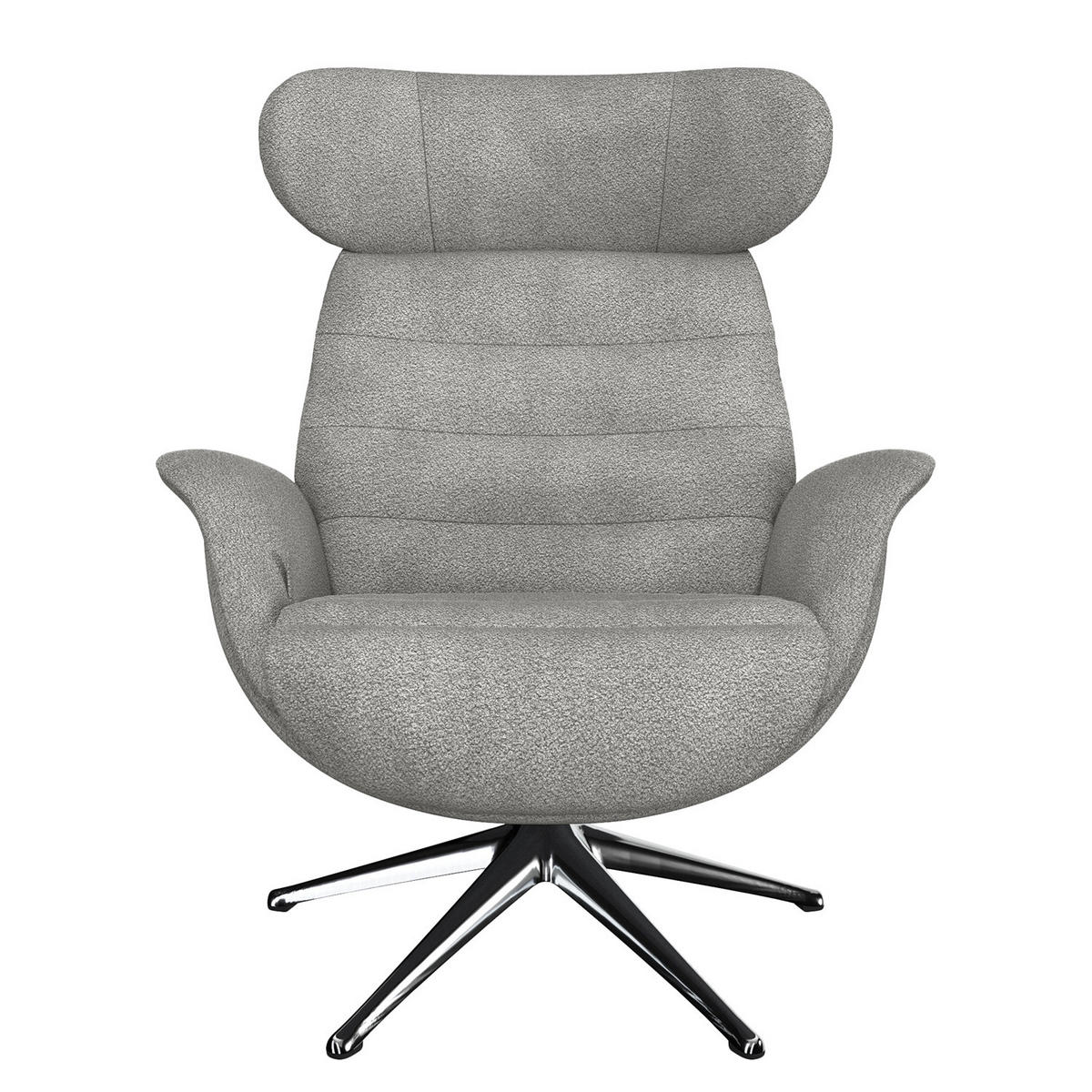 RELAXSESSEL - Grau, Textil/Metall (90/107/90cm) - home24