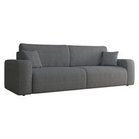 SCHLAFSOFA Piano Cord - Schwarz/Grau, Holz/Kunststoff (245/82/92cm) - MIRJAN24