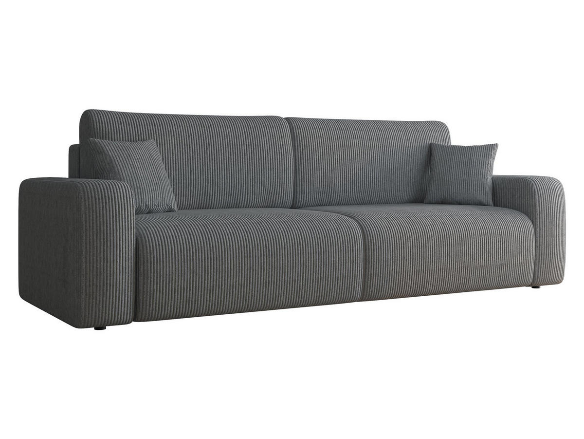 SCHLAFSOFA Piano Cord - Schwarz/Grau, Holz/Kunststoff (245/82/92cm) - MIRJAN24