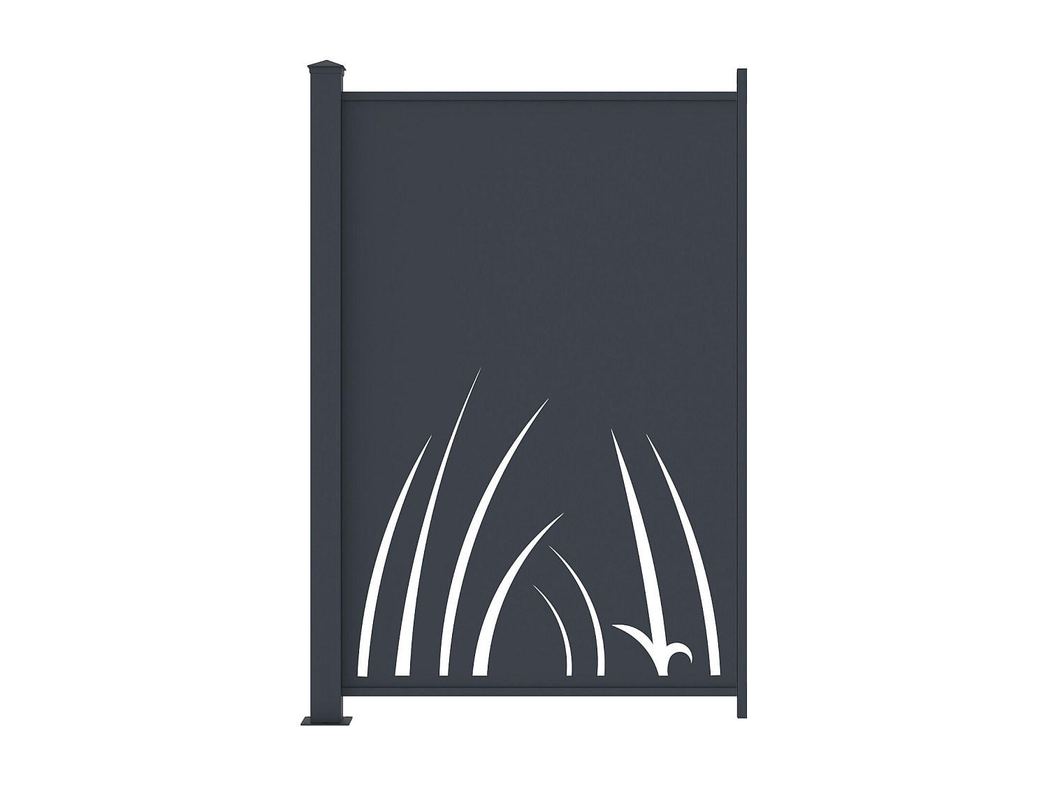 ZAUN - 102.5cm x 7.6cm - Aluminium - anthrazitgrau - BRAMENO - Anthrazit, Metall (102.5/150cm) - Vente-Unique