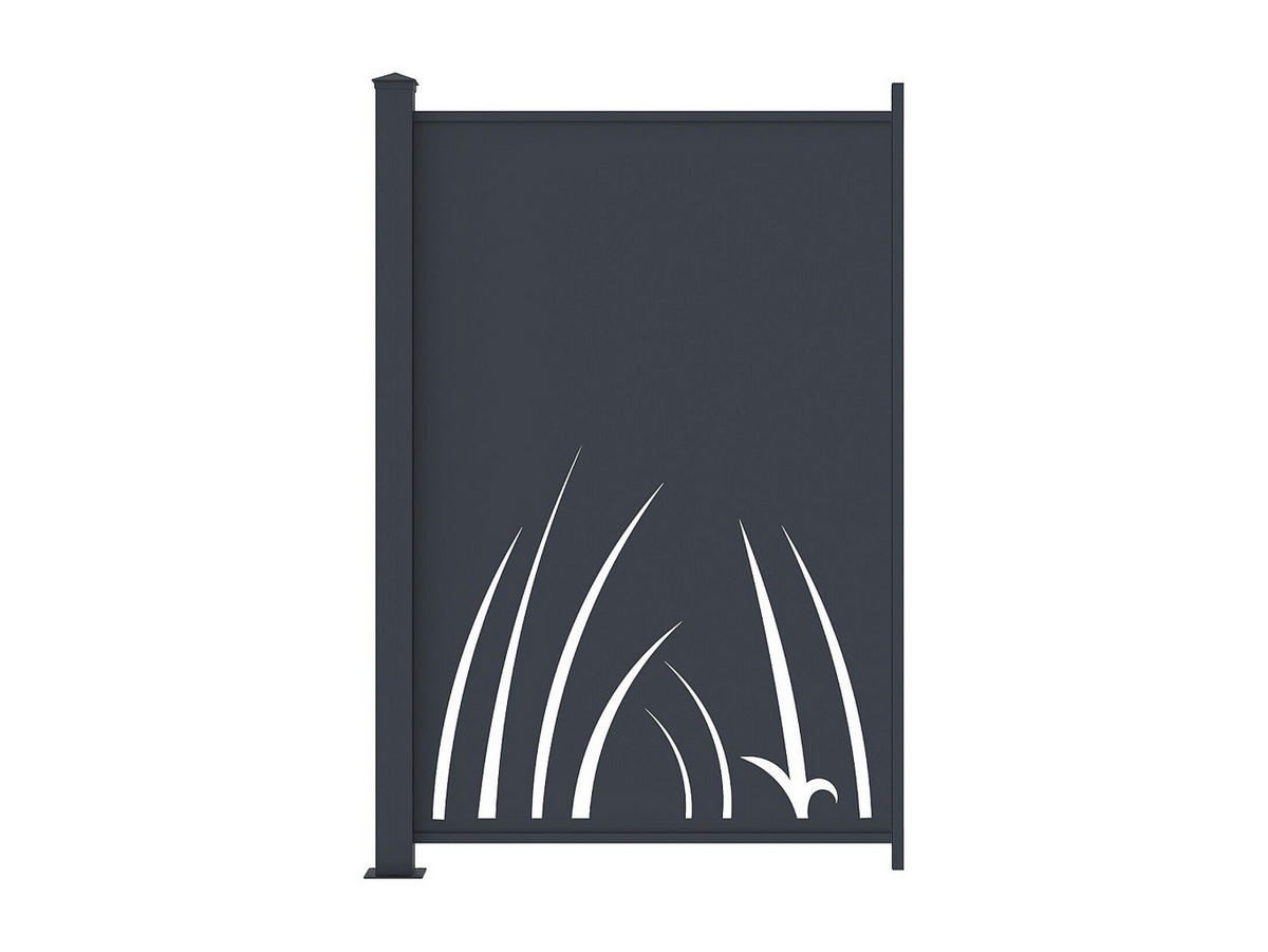 ZAUN - 102.5cm x 7.6cm - Aluminium - anthrazitgrau - BRAMENO - Anthrazit, Metall (102.5/150cm) - Vente-Unique