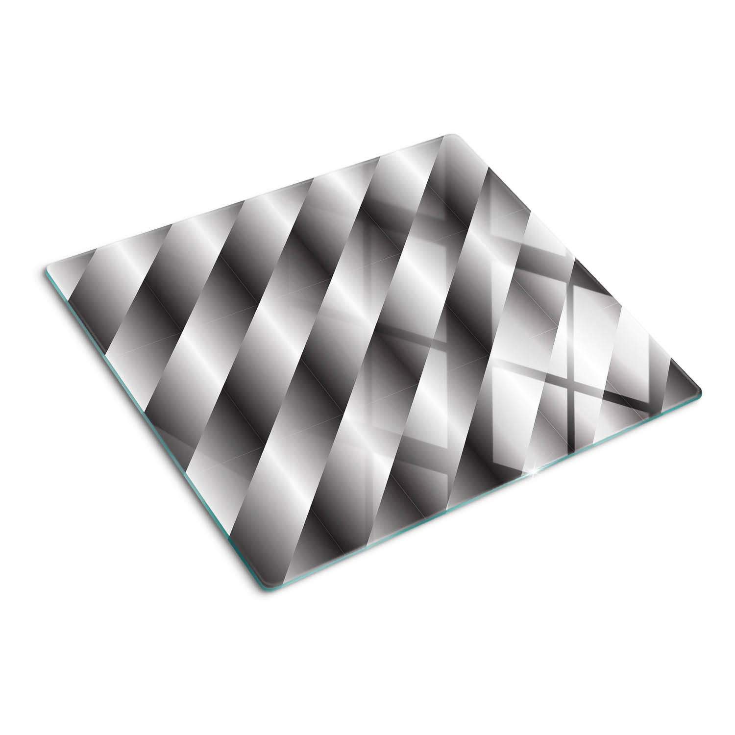 GLASPLATTE 60x52 cm Abstrakte Streifen - Silberfarben, Glas (60/0.4/52cm) - TULUP