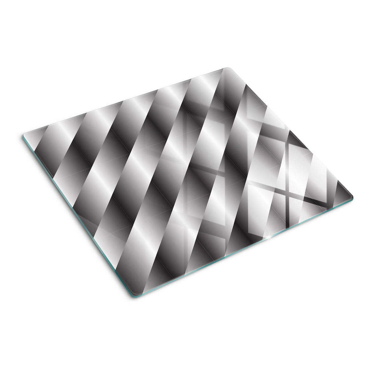 GLASPLATTE 60x52 cm Abstrakte Streifen - Silberfarben, Glas (60/0.4/52cm) - TULUP