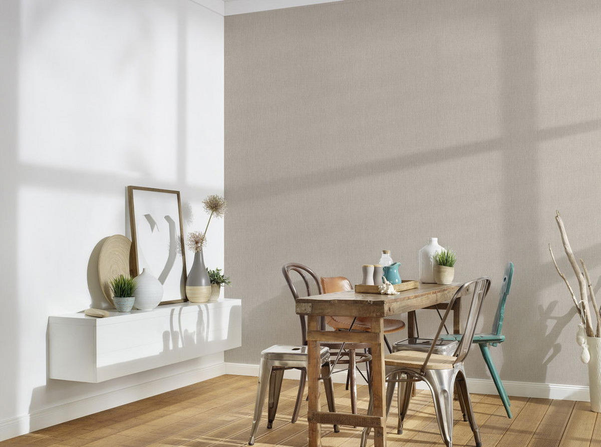 VLIESTAPETE Beige 53/1005 cm - Beige, Textil (53/1cm) - KUNSTLOFT
