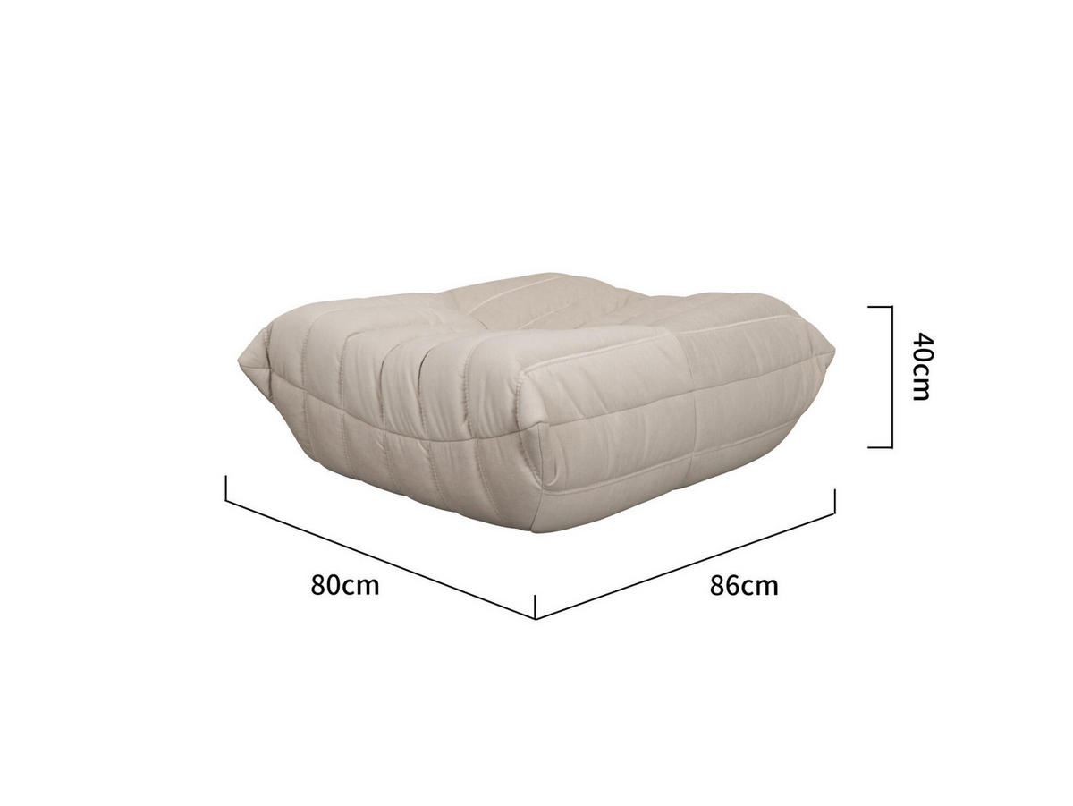 SITZPOUF NUA Beige 86x80x40 cm - Beige, Textil (86/40/80cm) - FURNLUX