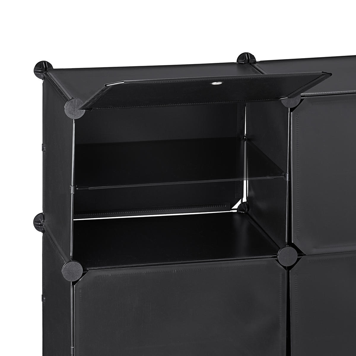 SCHUHSCHRANK - Schwarz, Kunststoff/Metall (125/125/31.5cm) - Relaxdays