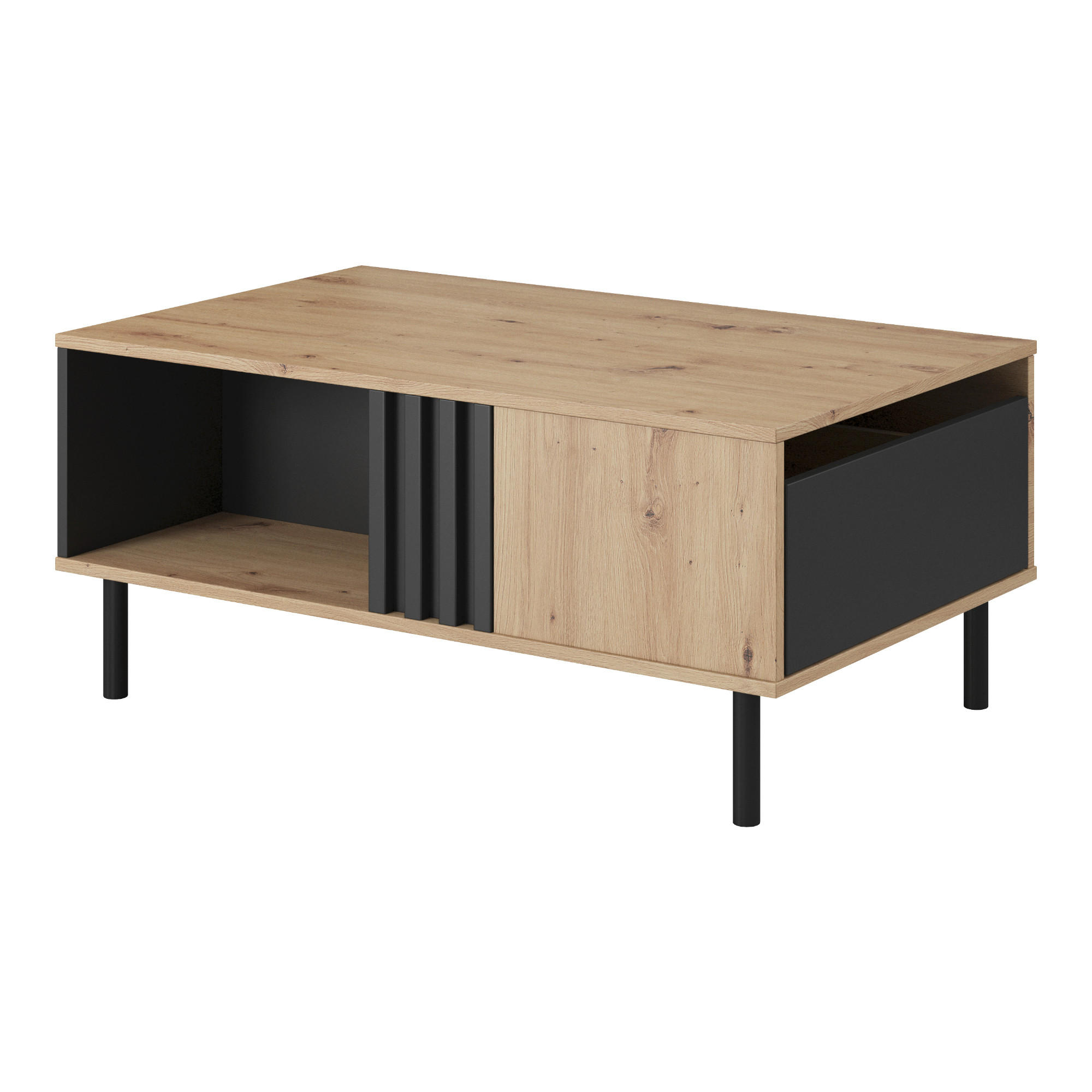 COUCHTISCH MANDAL STO1 MDF-Leiste Eiche - Eiche Wotan, Holzwerkstoff (100/60/43cm) - Komodee