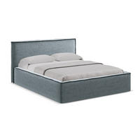 POLSTERBETT mit Bettkasten und Lattenrost 200x228 Blau - Blau/Schwarz, Kunststoff/Textil (180/200cm) - Makamii