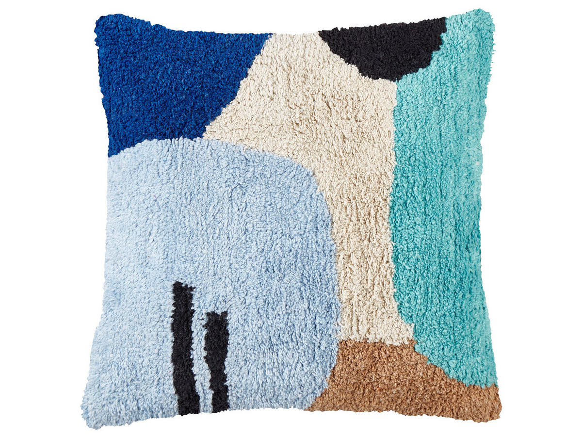 DEKOKISSEN 2er-Set Bunt 45/45 cm Dahlia - Multicolor, Textil (45/45cm) - Beliani