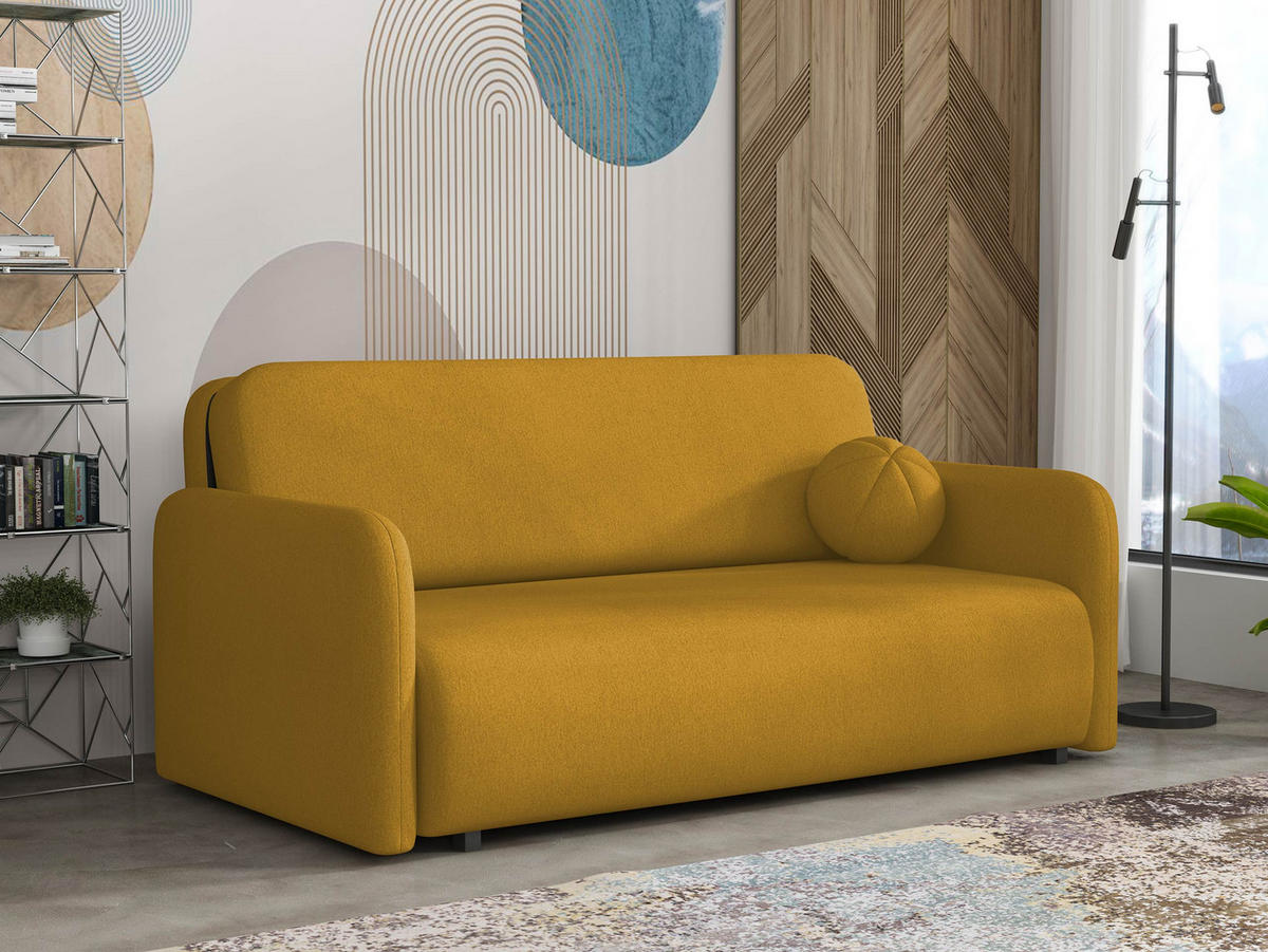 SCHLAFSOFA Viva Sun IV - Gelb/Schwarz, Holz/Textil (170/85/103cm) - MIRJAN24