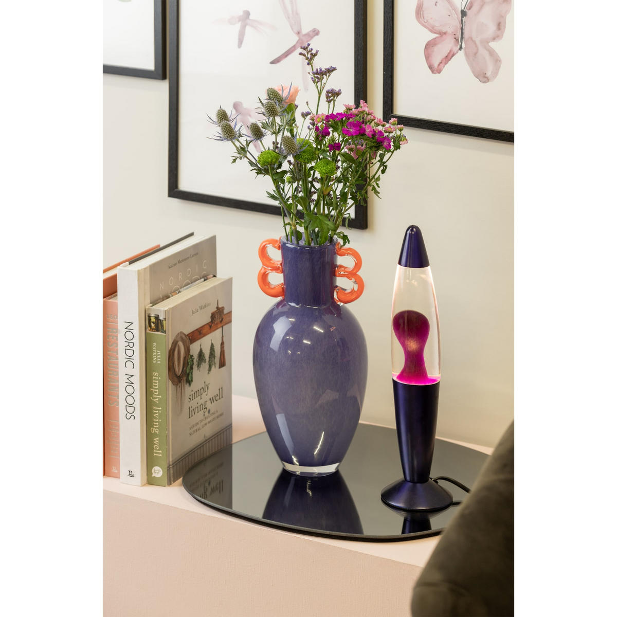 VASE Fiesta Large Lila 14.5/14.5/30 cm - Lila, Glas (14.5/30cm) - Present Time