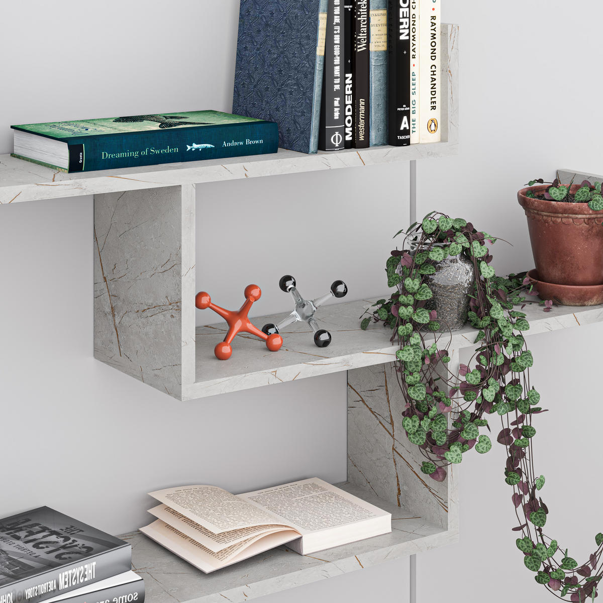 WANDREGAL Tibet Gold-Marmor-Effekt 119/22/66,5 cm - Goldfarben, Holzwerkstoff (119/66.4/22cm) - Decortie