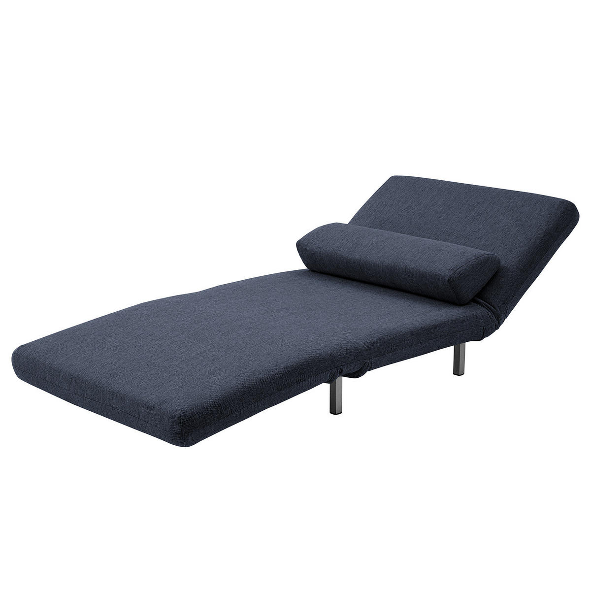 SCHLAFSESSEL - Blau/Silberfarben, Textil/Metall (92/78/85cm) - home24