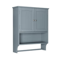 WANDSCHRANK Badezimmerschrank 56.8x19x70 cm Hellgrau aus Holzwerkstoff mit verstellbaren Regalen - Hellgrau, Holzwerkstoff (56.8/70/19cm) - Modfu