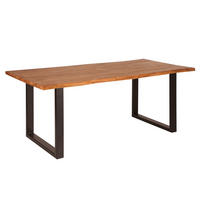 ESSTISCH MAMMUT Akazie 160cm - Schwarz/Braun, Holz/Metall (90/160/76cm) - riess-ambiente