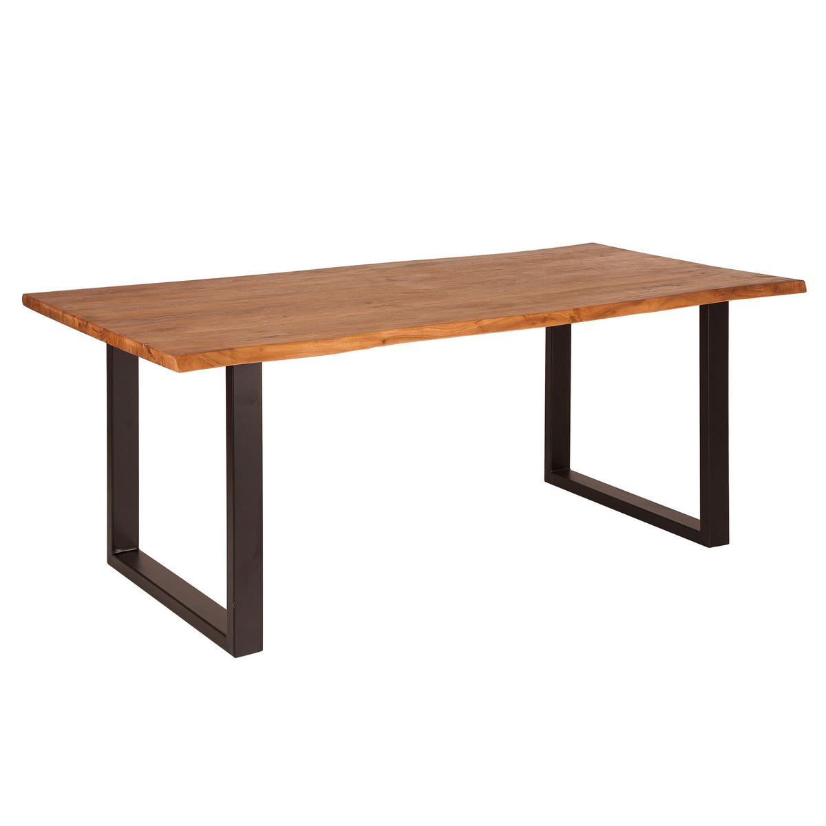 ESSTISCH MAMMUT Akazie 160cm - Schwarz/Braun, Holz/Metall (90/160/76cm) - riess-ambiente